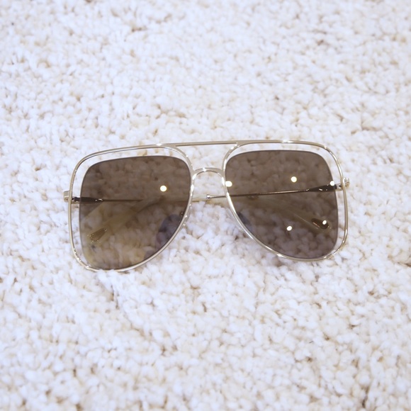 NWT CHLOE Gold Cutout Halo Frame Sunglasses - Picture 6 of 8